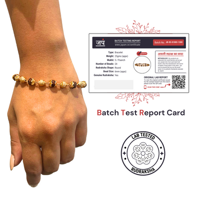 Gold Plated Serenity Beads Rudraksha Bracelet for Women